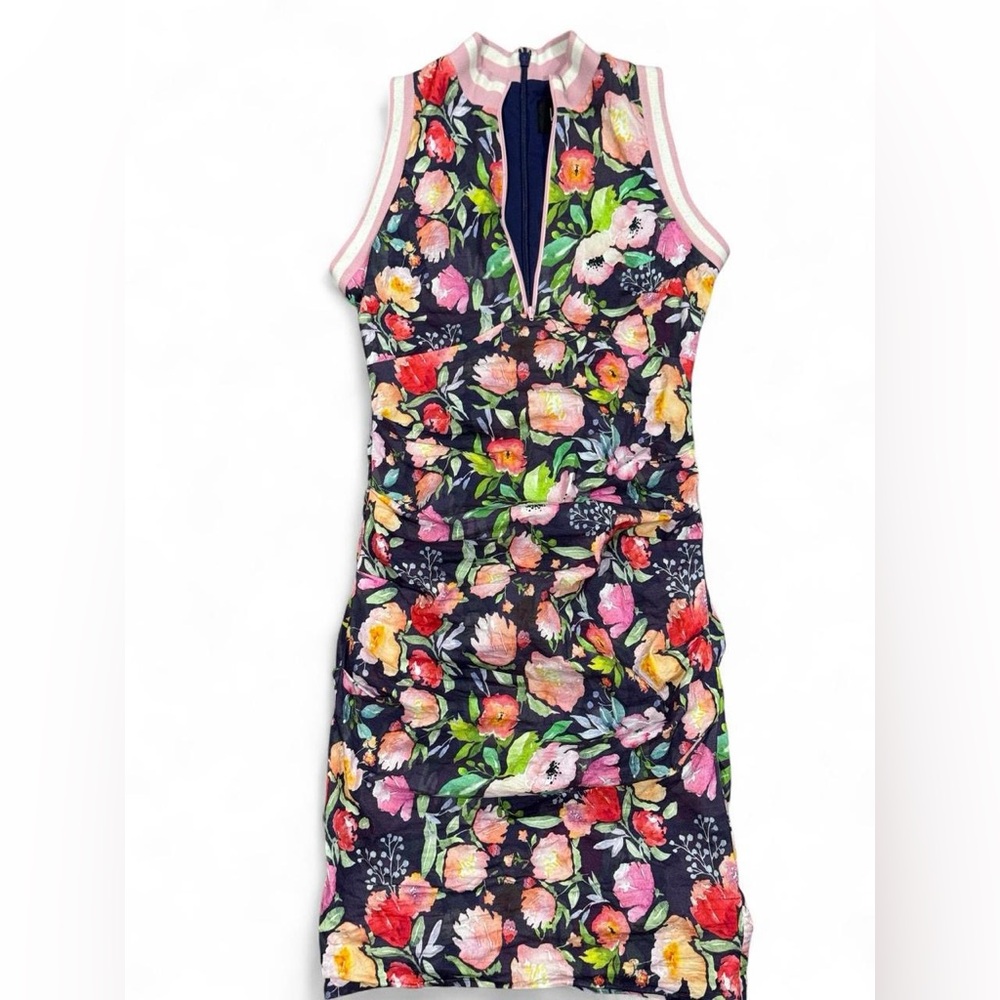 NICOLE MILLER Ruched Bodycon Muticolored Sleeveless Dress Size Women’s 6